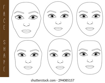 Female Face Types Stock Vector (Royalty Free) 294085157 | Shutterstock