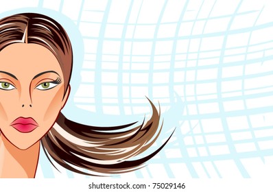 Female face vector background