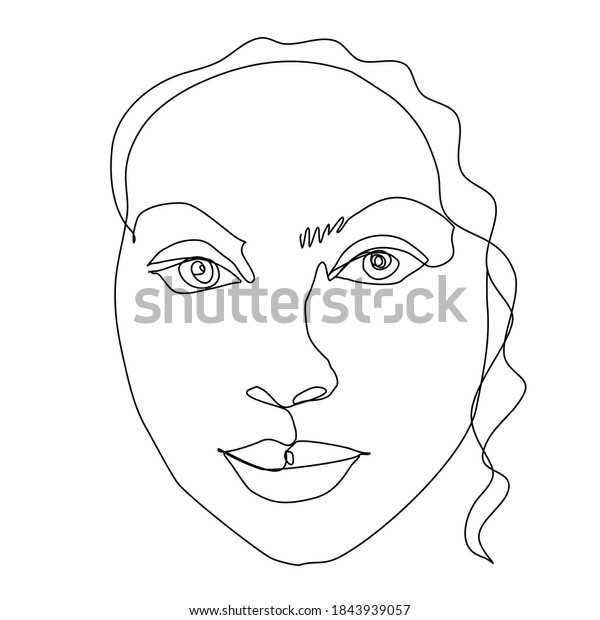 Female Face Vector Continuous Line Art Stock Vector Royalty Free 1843939057 Shutterstock 7083