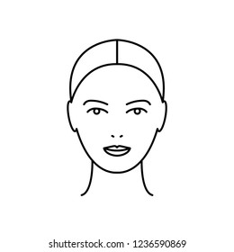A Female Face Vector Icon,  Graphic Symbol Isolated On White.
