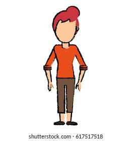 female faceless standing character image