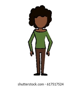 female faceless standing character image