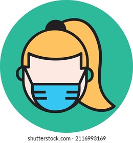 Female Facemask Isolated Vector Illustration which can be easily Download