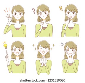 Female facial expression pattern