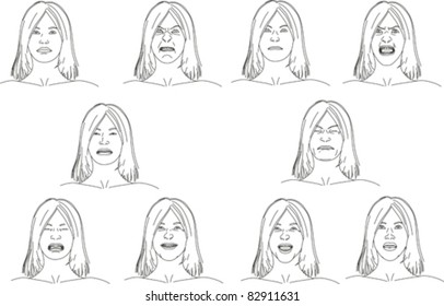 Female facial expressions