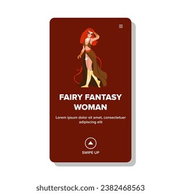 female fairy fantasy woman vector. girl model, fashion face, young outdoor female fairy fantasy woman web flat cartoon illustration