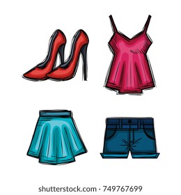 female fashion clothes icon
