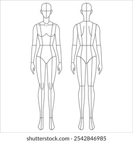 modelo de figura de moda feminina para ilustração de moda