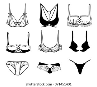 Female Fashion Lingerie Sexy Lacy Lingerie Stock Vector (Royalty Free ...