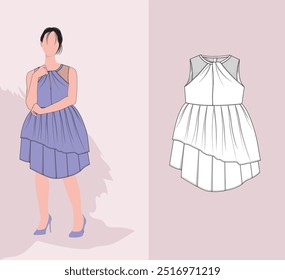 Female Fashion Pose and dress mockup