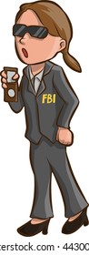 A Female FBI Agent Showing Her Badge