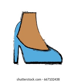 female feet in high heel blue classic stiletto shoes