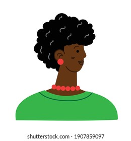 Female feminist avatar vector illustration in the flat style