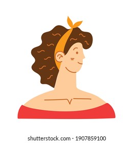 Female feminist avatar vector illustration in the flat style
