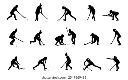 Female field hockey player silhouette