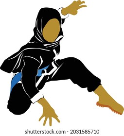 female fighter simple vector design