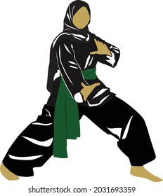 female fighter simple vector design