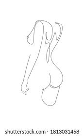Female figure continuous line art vector