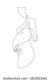 Female figure continuous line art vector