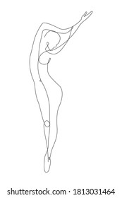 Female figure continuous line art vector
