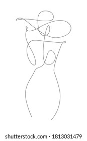 Female figure continuous line art vector