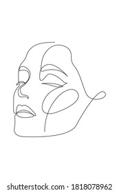 Female figure continuous line art vector