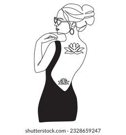 Figura femenina línea moderna creativa.Vector. Dibujo de línea de bode femenino.