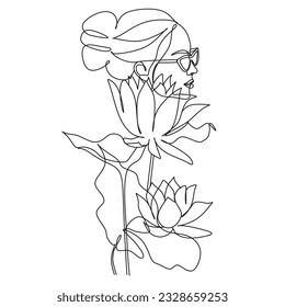 Female figure creative modern line.Vector. Female bode line drawing.