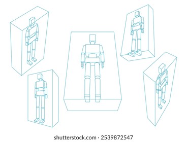 Manequins de figura feminina em uma variedade de ângulos