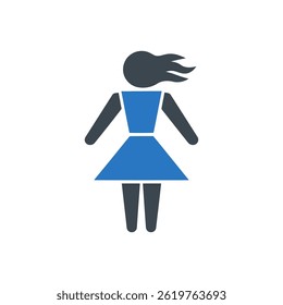 Female Figure Motion Icon Isolated On White Background