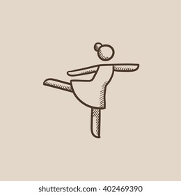 Female figure skater sketch icon.