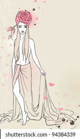 Female figure, vector illustration