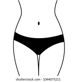Female figure. Waist and hips. Illustration of slimming, diet. Vector object. Female waist icon.