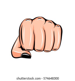 Female Fist. Women Rights. Girl Power. Vector Illustration Isolated