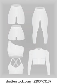 Female fitness clothing set. vector