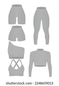 Female fitness clothing set. vector