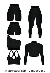 Female fitness clothing set. vector