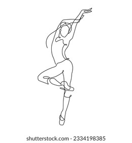 Female Fitness One Line Drawing  Sport Dance Concept and Female Silhouette Abstract Minimal Outline Illustration  Continuous One Line Drawing Woman Dancing Pose  Vector EPS 10  