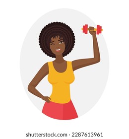 Female fitness trainer. Woman sport instructor, gym coach vector cartoon illustration