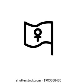 Female flag icon with Venus symbol. Icon design for international women's day celebrations