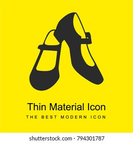 Female flamenco dancer shoes bright yellow material minimal icon or logo design