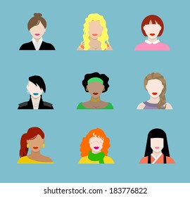 Female Flat Icons