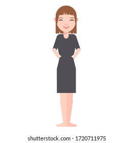Female. Flat people vector illustration. Character design.