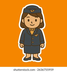 a female flight attendant is smiling