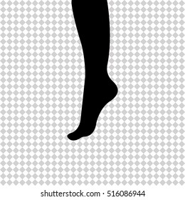 Female foot -  black vector icon