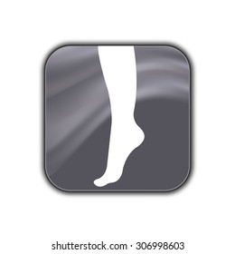 female foot icon - vector button