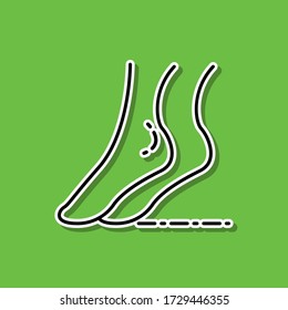 Female foot sticker icon. Simple thin line, outline vector of beauty, make up, cosmetics icons for ui and ux, website or mobile application