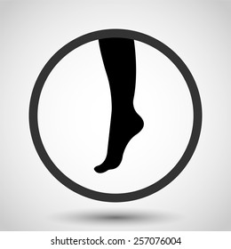 Female foot vector icon - black illustration