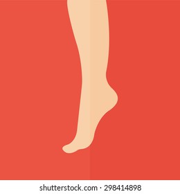 female foot vector icon. Flat design