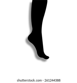 female foot vector icon with shadow